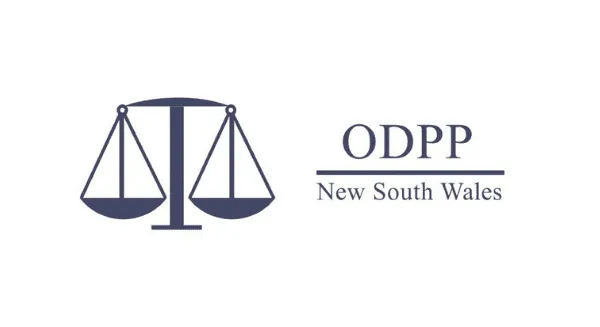 The official logo for the ODPP New South Wales, featuring a dark blue scale of justice icon next to the text ODPP New South Wales, representing the prosecution in cases handled by a Criminal defence lawyer Sydney expert.