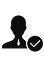 A black silhouette icon of a professional person with a checkmark, representing the verified Best criminal lawyer NSW services at Krayem & Co.