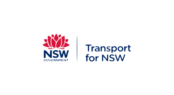 The official logo for Transport for NSW, featuring a red waratah flower icon and blue NSW Government text, representing the agency involved in traffic matters handled by a Criminal defence lawyer Sydney firm.